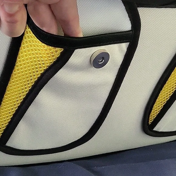Stylish Yellow and Cream Women's Bag - Picture 3 of 4